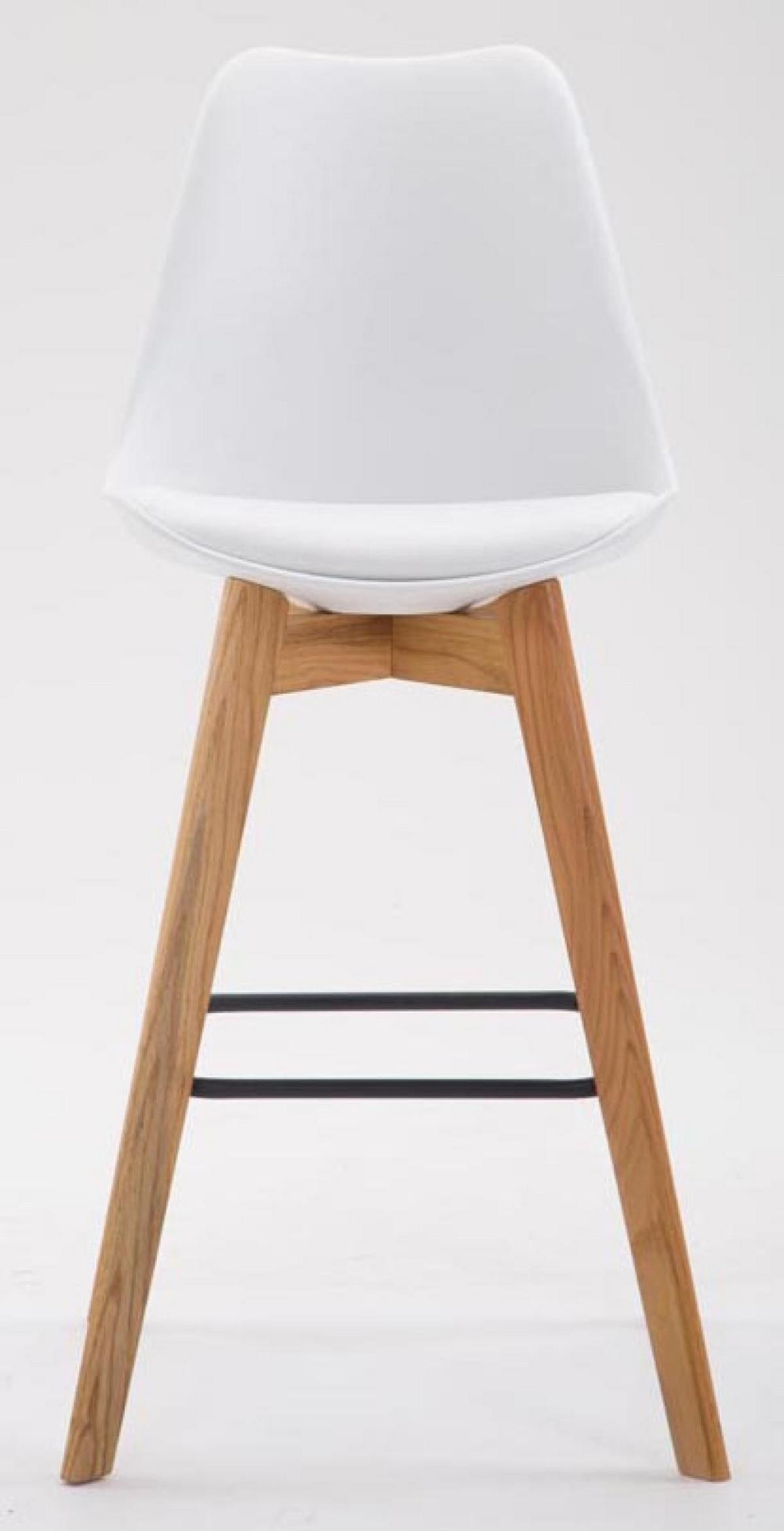 BARHOCKER 2er Set Kunststoff weiß - Eukalyptusholzfarben/Weiß, Holz/Kunststoff (48/112/56cm) - CLP