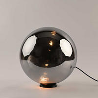 TISCHLAMPE Orb Rauch Ø 40cm - Anthrazit, Glas (40/40cm) - s.luce