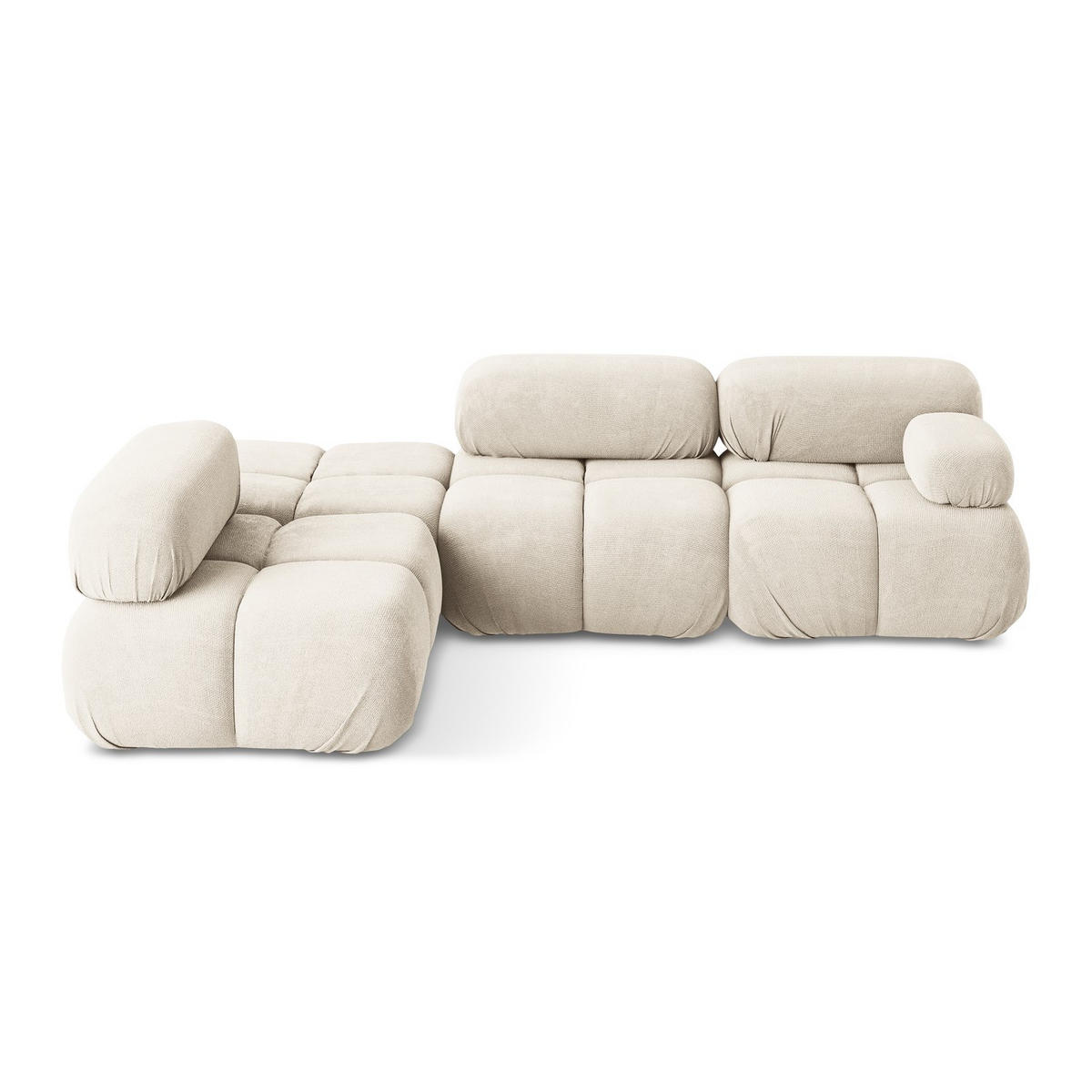 ECKSOFA Links Chenille Stoff Beige - Beige/Creme, Kunststoff/Textil (190/285cm) - LaMiaSofa