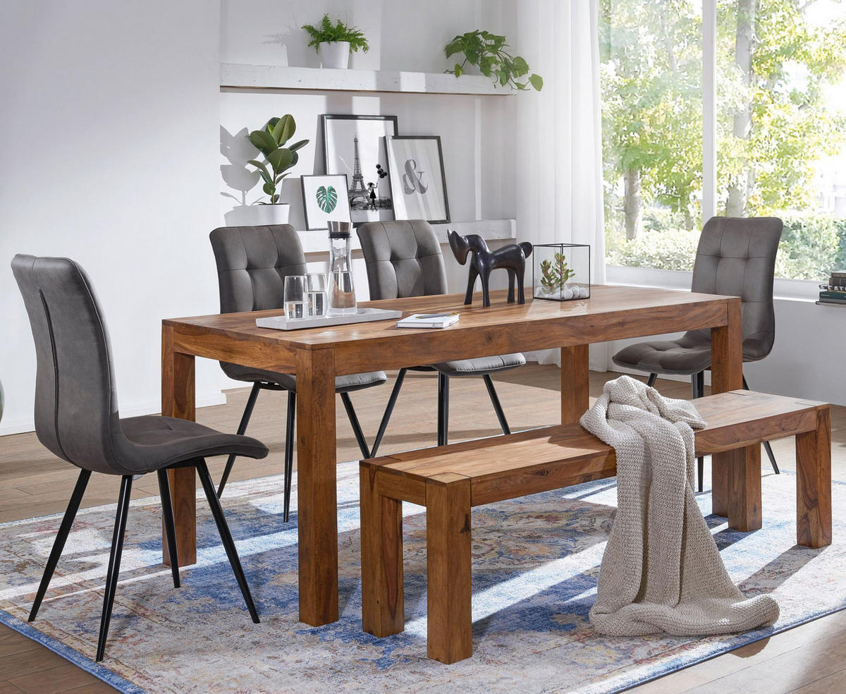 SITZBANK Massivholz Landhausstil handgefertigt, Braun 160x35x45 cm - Braun, Holz (160/45/35cm) - KADIMA DESIGN
