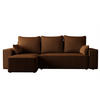 ECKSOFA Tobi mit Bettkasten und Schlaffunktion, L-Form/XL-Form, Cordstoff, Universal - Braun, Holzwerkstoff (246/145cm) - 4ALL HOME