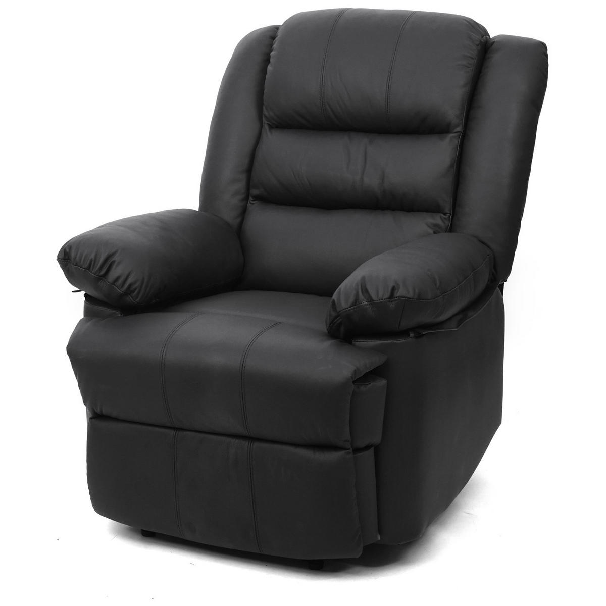 RELAXSESSEL Schwarz - Schwarz, Leder (87/101/150cm) - MCW