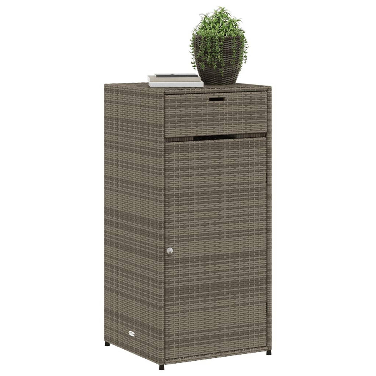 GARTENSCHRANK Grau 55x55x111 cm Poly Rattan - Grau, Kunststoff (55/111/55cm) - furnicato