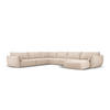 PANORAMASOFA links Kaelle aus Chenille-Stoff beige 8 Sitzplätze - Beige, Textil (284/85/384cm) - Micadoni