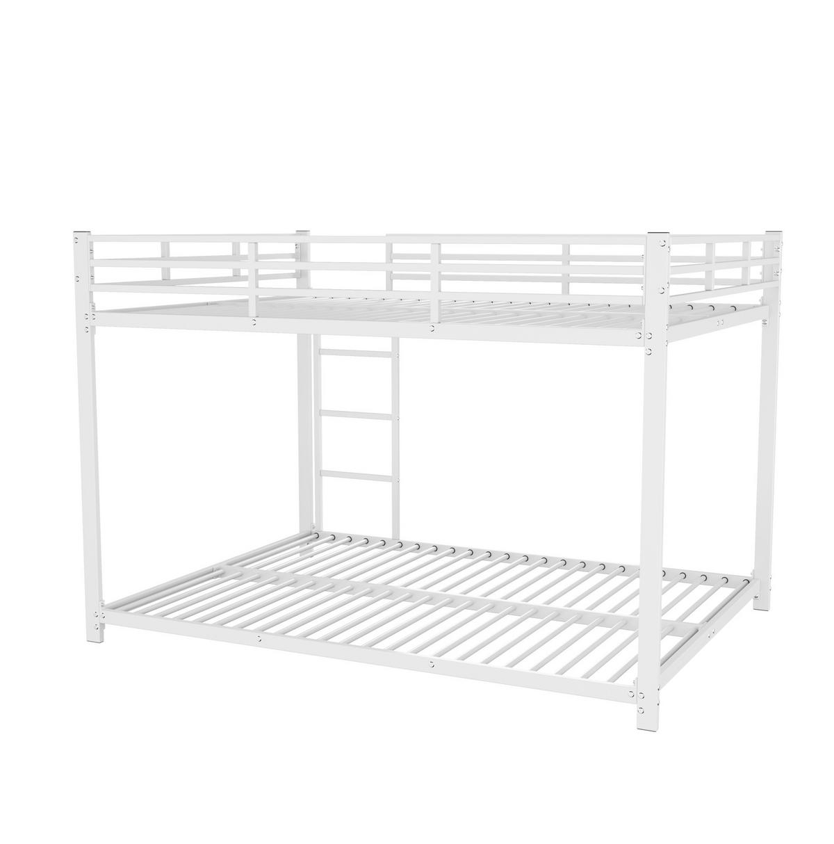 ETAGENBETT Kinderbett 140/200 cm aus Metall mit Sicherheitsleisten Weiß - Weiß, Metall (140/200cm) - Modenvie