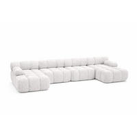 ECKSOFA U-Form XL, Stoff Bouclé Abriamo, Ecru, Selia U XL - Ecru, Holz (380/70/160cm) - Kaiser Möbel