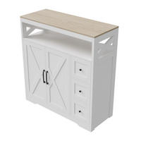 SIDEBOARD mit 3 Schubladen und 2 Türen, Buffetschrank MDF Wohnzimmer Küche, Weiß, 40x100x105 cm - Weiß, Holz/Metall (40/105/100cm) - PARAFTA HOME