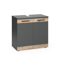 WASCHBECKENUNTERSCHRANK Niko Anthrazit/Viking Oak 60 x 59.1 cm - Anthrazit, Holzwerkstoff (60/59.1/34.3cm) - Vicco