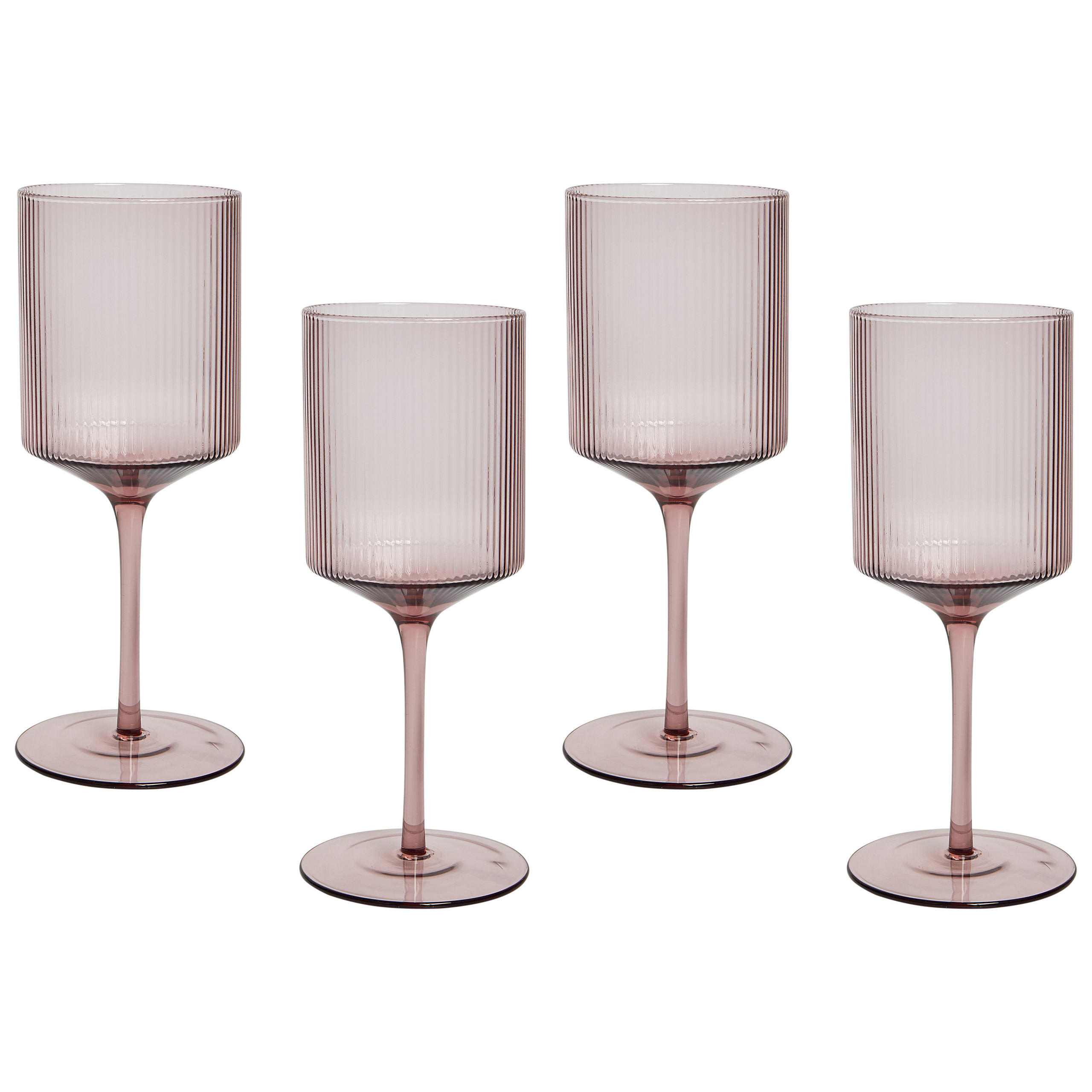 WEINGLÄSER im 4er Set Rosa Amethyst - Transparent, Glas - Beliani