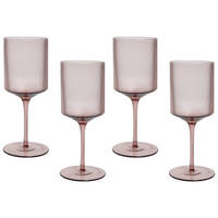 WEINGLÄSER im 4er Set Rosa Amethyst - Transparent, Glas - Beliani