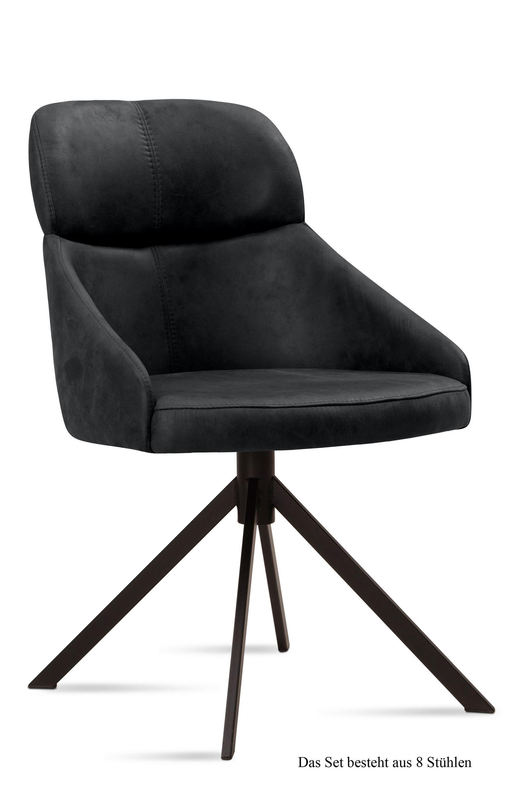 ESSZIMMERSTUHL (8er-Set) Deanna 52x82x63 Schwarz/Anthrazit - Anthrazit/Schwarz, Kunststoff (63/82/52cm) - 58aufmkessel