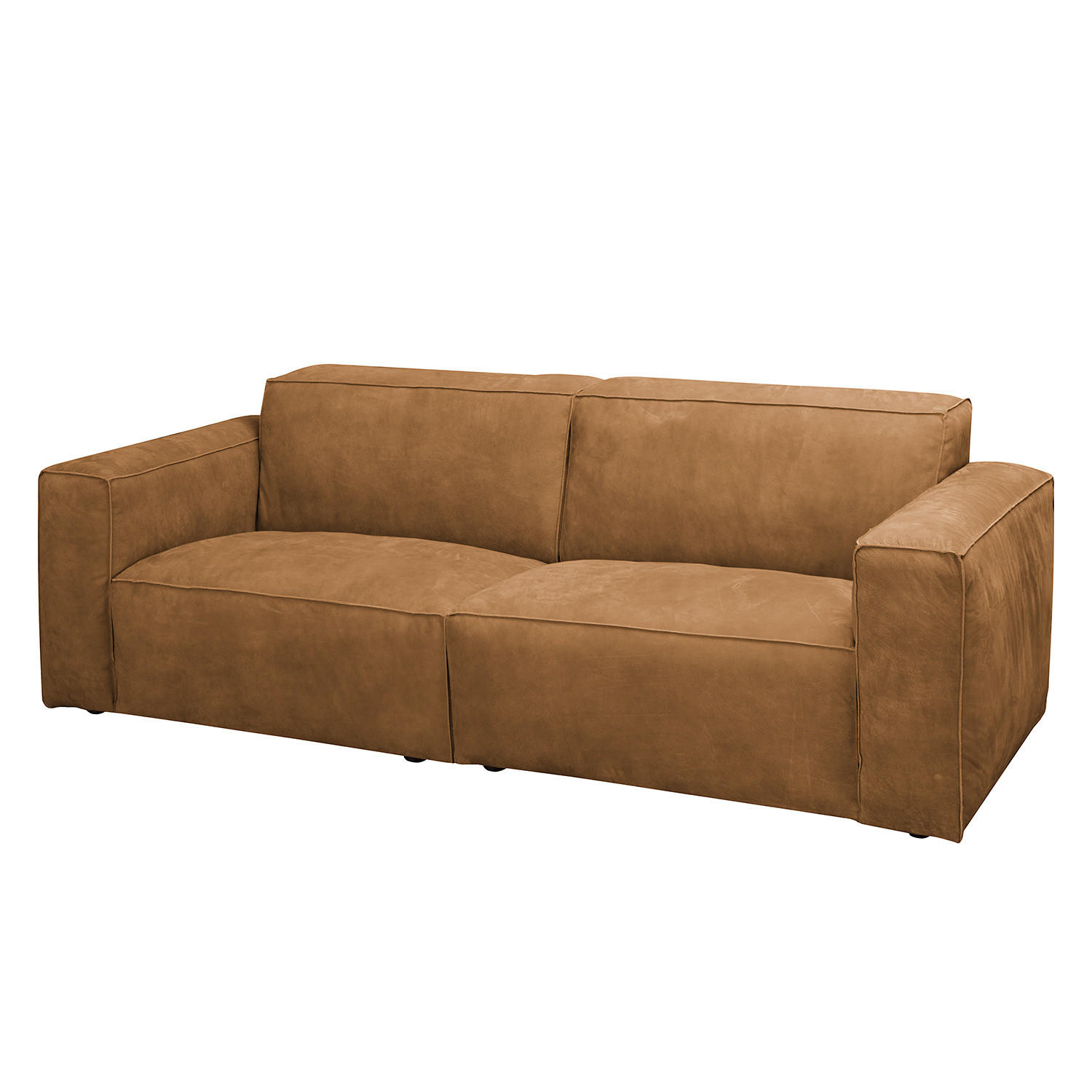 2-SITZER SOFA - Cognac/Schwarz, Leder (190/75/96cm) - home24