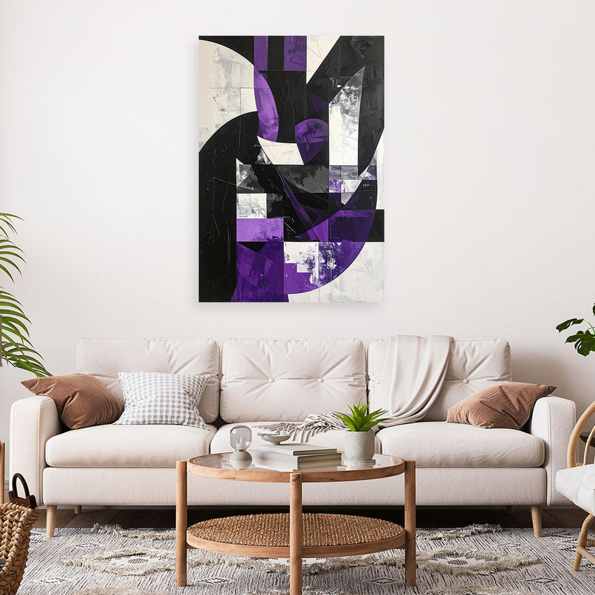 LEINWANDBILD 3D und geometrisch 70x100cm - Lila, Textil (70/100cm) - Feeby