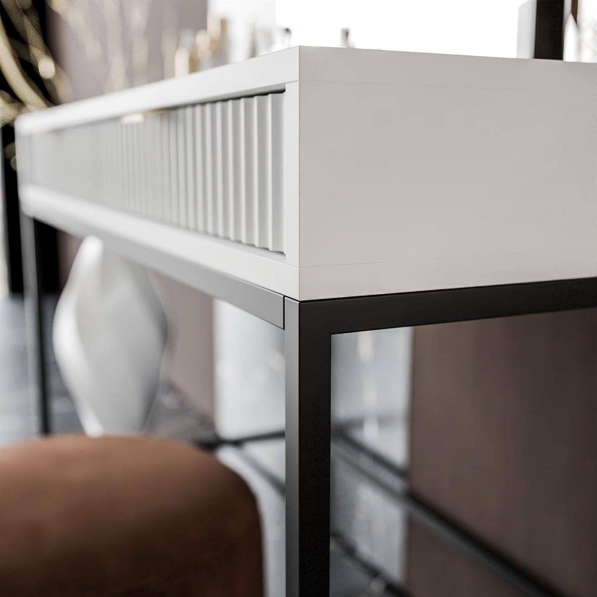 SCHMINKTISCH MIT SPIEGEL CORTADO ELITE WEISS - Weiß, Holzwerkstoff (104/78/50cm) - Lookway