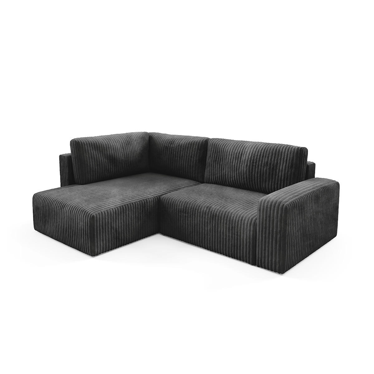 ECKSOFA Angela 4 Sitzplätze Schwarz - Schwarz, Holz (245/182cm) - Petits-meubles