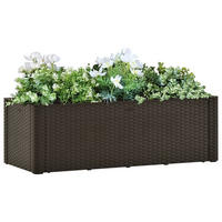 GARTEN-HOCHBEET mit Selbstbewässerungssystem Mokka 100x43x33 cm - Anthrazit, Kunststoff (100/33/43cm) - furnicato