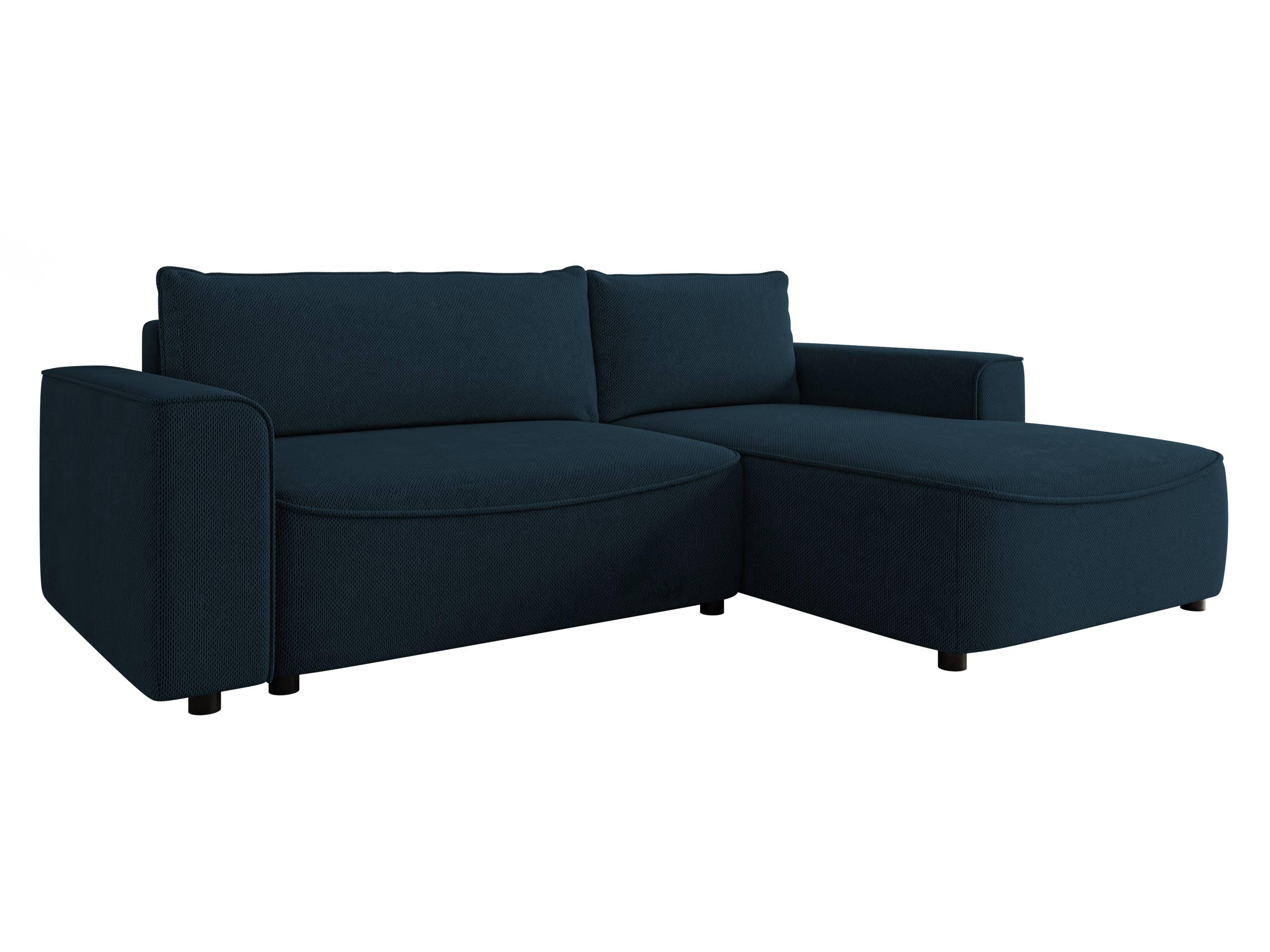 ECKSOFA Beliza, Seite: Rechts - Schwarz/Dunkelblau, Holz/Kunststoff (255/175cm) - MIRJAN24