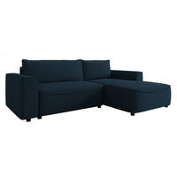 ECKSOFA Beliza, Seite: Rechts - Schwarz/Dunkelblau, Holz/Kunststoff (255/175cm) - MIRJAN24
