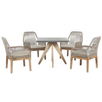GARTENMÖBEL SET 4-Sitzer Faserzement grau 90/90 cm beige Olbia - Hellbraun/Beige, Stein - Beliani