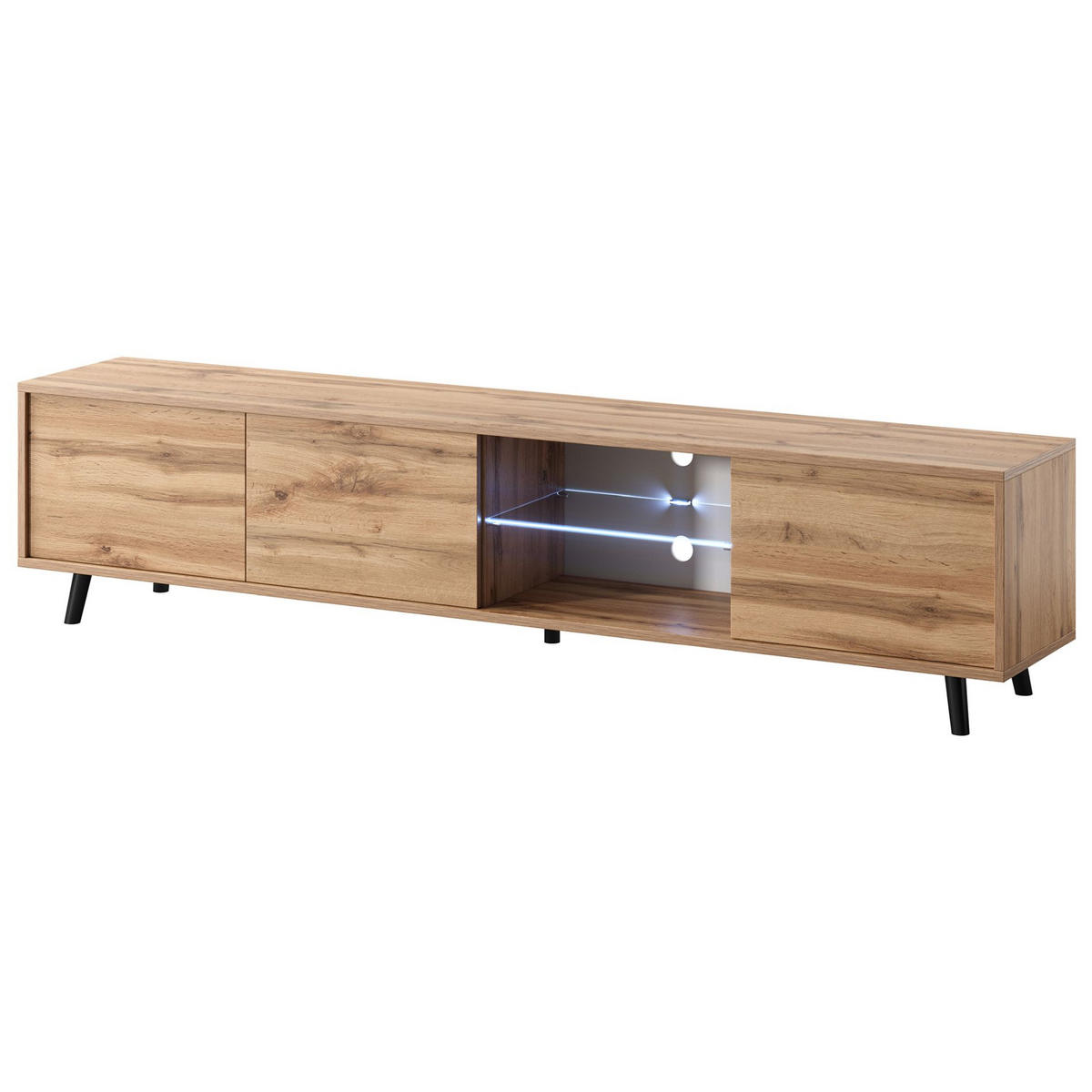 TV-LOWBOARD Galhad Wotan Eiche 175 cm - Eichefarben/Eiche Wotan, Holzwerkstoff/Kunststoff (175/40.5/31.3cm) - Selsey