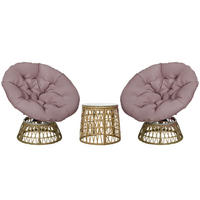 BISTROSET Rattan Gelb 3-tlg. - Beige, Metall - ComfortXL