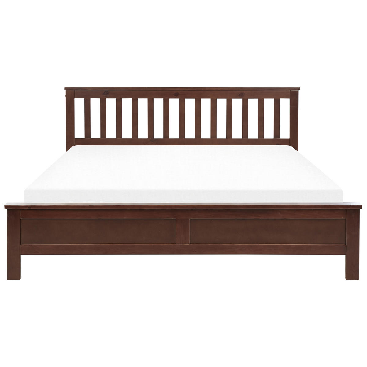 HOLZBETT 180/200cm Dunkler Holzfarbton Mayenne - Dunkelbraun, Holz (180/200cm) - Beliani