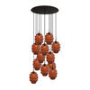 GALERIELEUCHTE Echos 12-flammig Braun Ø 25cm - Schwarz/Braun, Glas (25/25/28cm) - s.luce