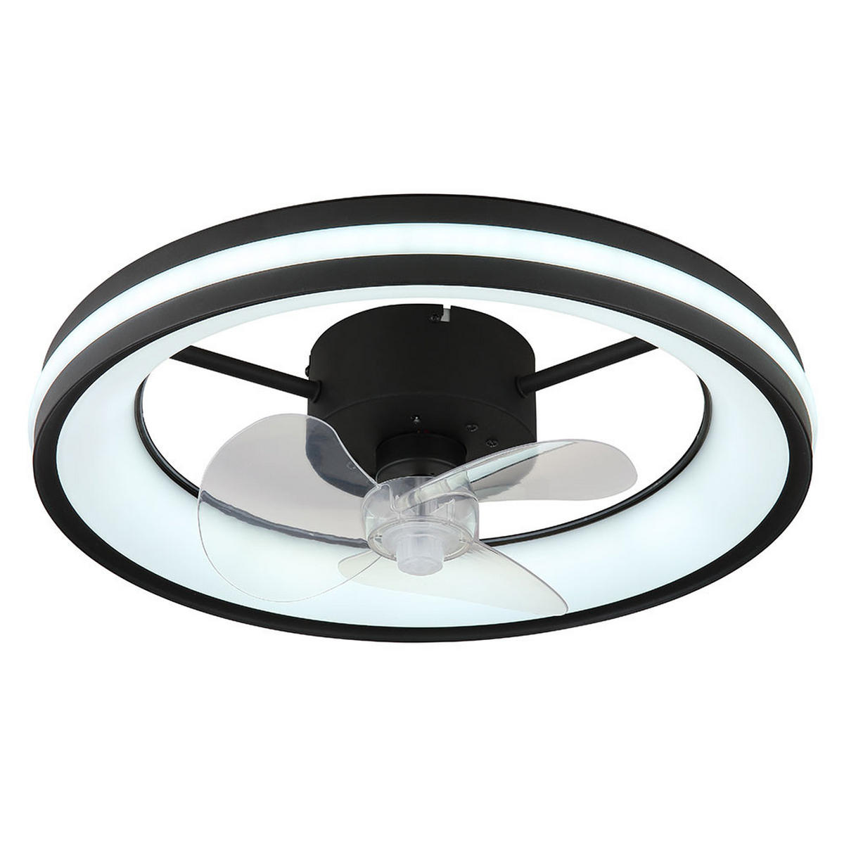 LED DECKENLEUCHTE GATIAN Metall Schwarz - Schwarz, Metall (49.5/49.5/15cm) - Globo Lighting