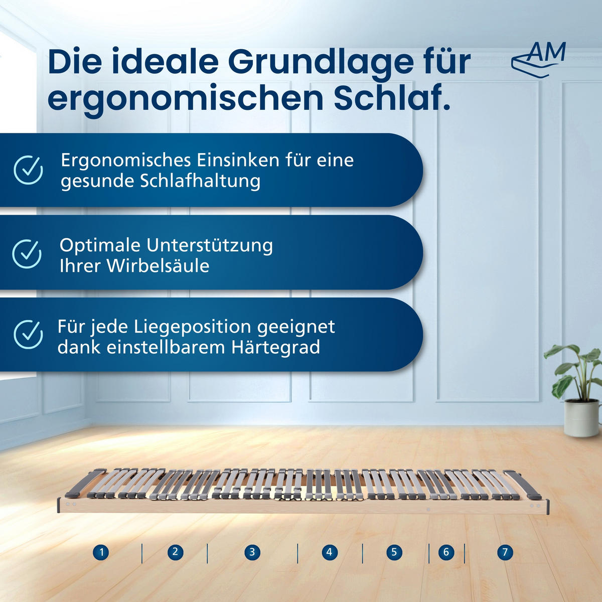 LATTENROST STARR 180/200 cm - Braun, Holz (180/200cm) - AM Qualitätsmatratzen