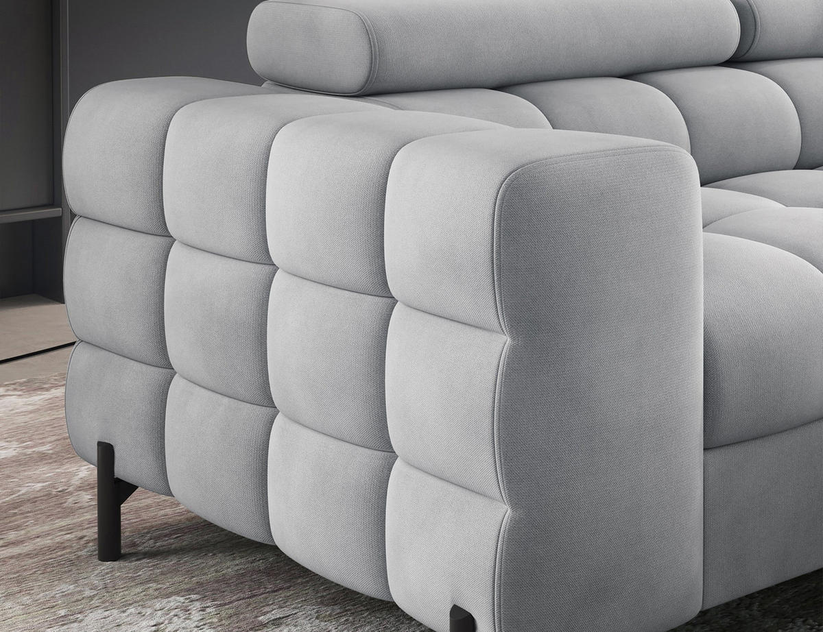 ECKSOFA Ferrucio R - Grau (Paros 05) - Grau, Holzwerkstoff (276/200cm) - Möblo