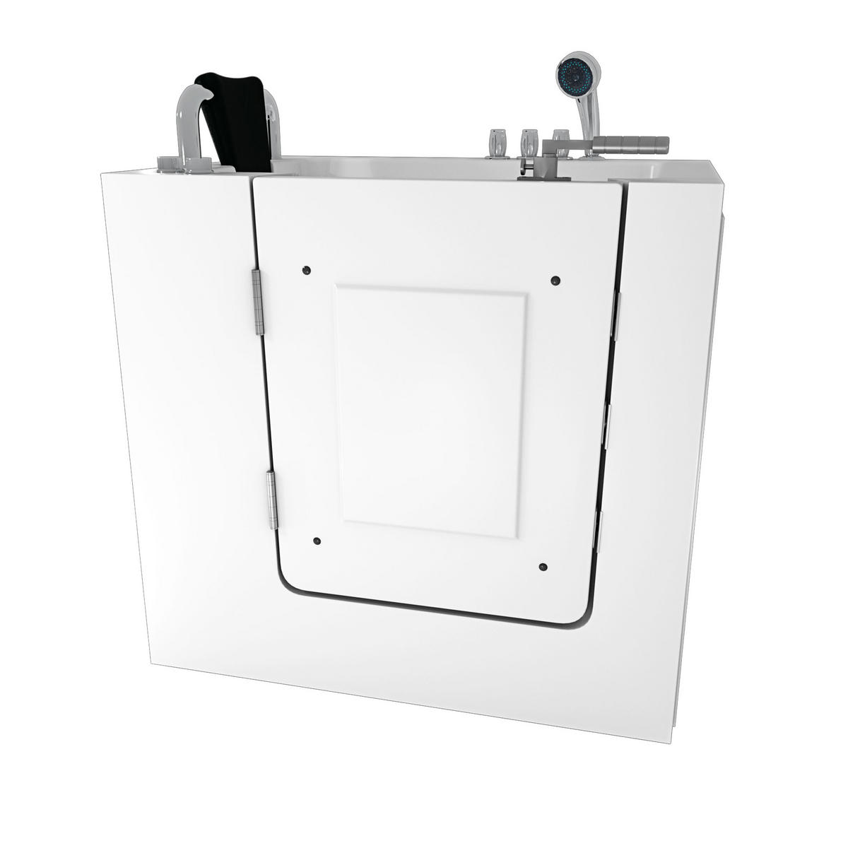 SENIORENWANNE S02-TH-B-L Weiß - Weiß, Glas/Kunststoff (78/113/100cm) - AcquaVapore by Sandra Jentho