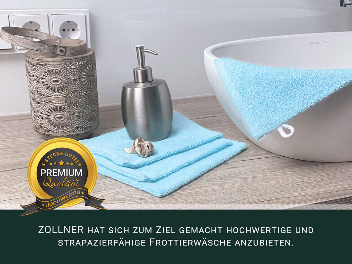 WASCHHANDSCHUH, 10er-Set, 16x21 cm, 100% Baumwolle, Blau - Hellblau, Textil (16/21cm) - Zollner