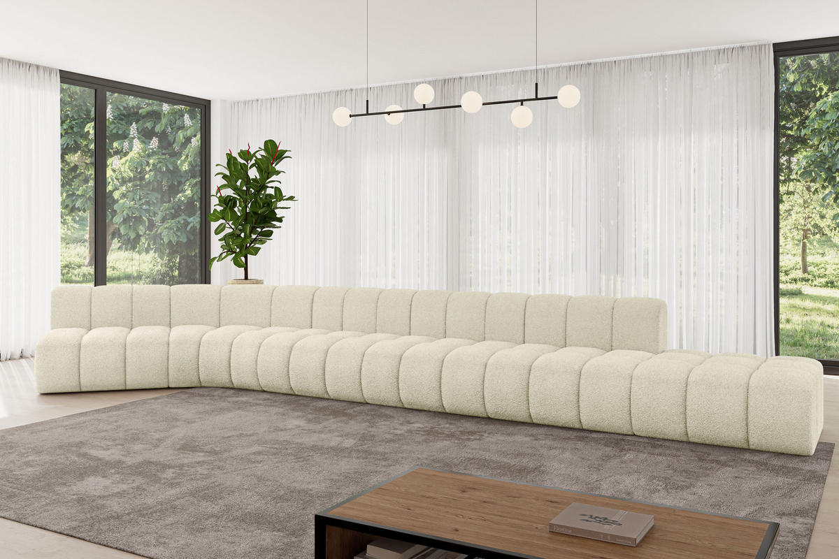 ECKSOFA modulares Sofa Brilo-L3 - 562x174x70 cm Beige - Beige, Holzwerkstoff/Textil (562/174cm) - ALTDECOR
