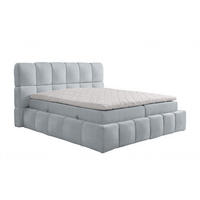BOXSPRINGBETT AURA mit Topper und Bettkasten, Grau, H4 Pocket, 200x200 cm - Grau, Textil (200/200cm) - KS Home Concept