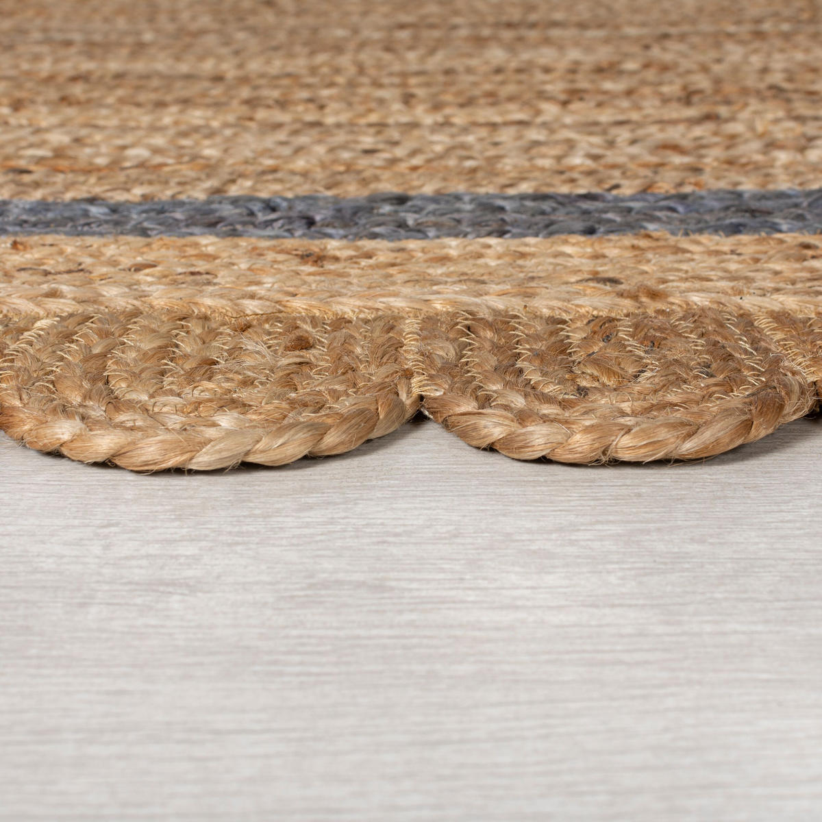 TEPPICH Jute Handarbeit-Design, naturfarben GRACE, Braun-Grau 160x230 cm - Braun, Naturmaterialien (160/230cm) - KADIMA DESIGN