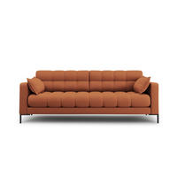 SOFA Mamaia aus strukturiertem Stoff ziegelstein 3 Sitzplätze - Braun, Textil (92/75/177cm) - Micadoni