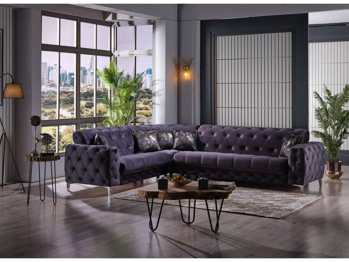 ECKSCHLAFSOFA Acelya Anthrazit - Schenkel gleich kurz - Anthrazit, Holzwerkstoff/Kunststoff (245/245cm)