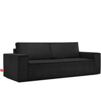 3-SITZER-SCHLAFSOFA NAPI in Pet Friendly Cord-Stoff, Schwarz - Schwarz, Textil (244/89/101cm) - KONSIMO®