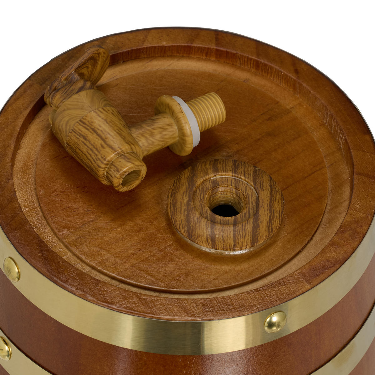 WHISKYFASS - Braun, Holz/Kunststoff (1.25L) - Relaxdays