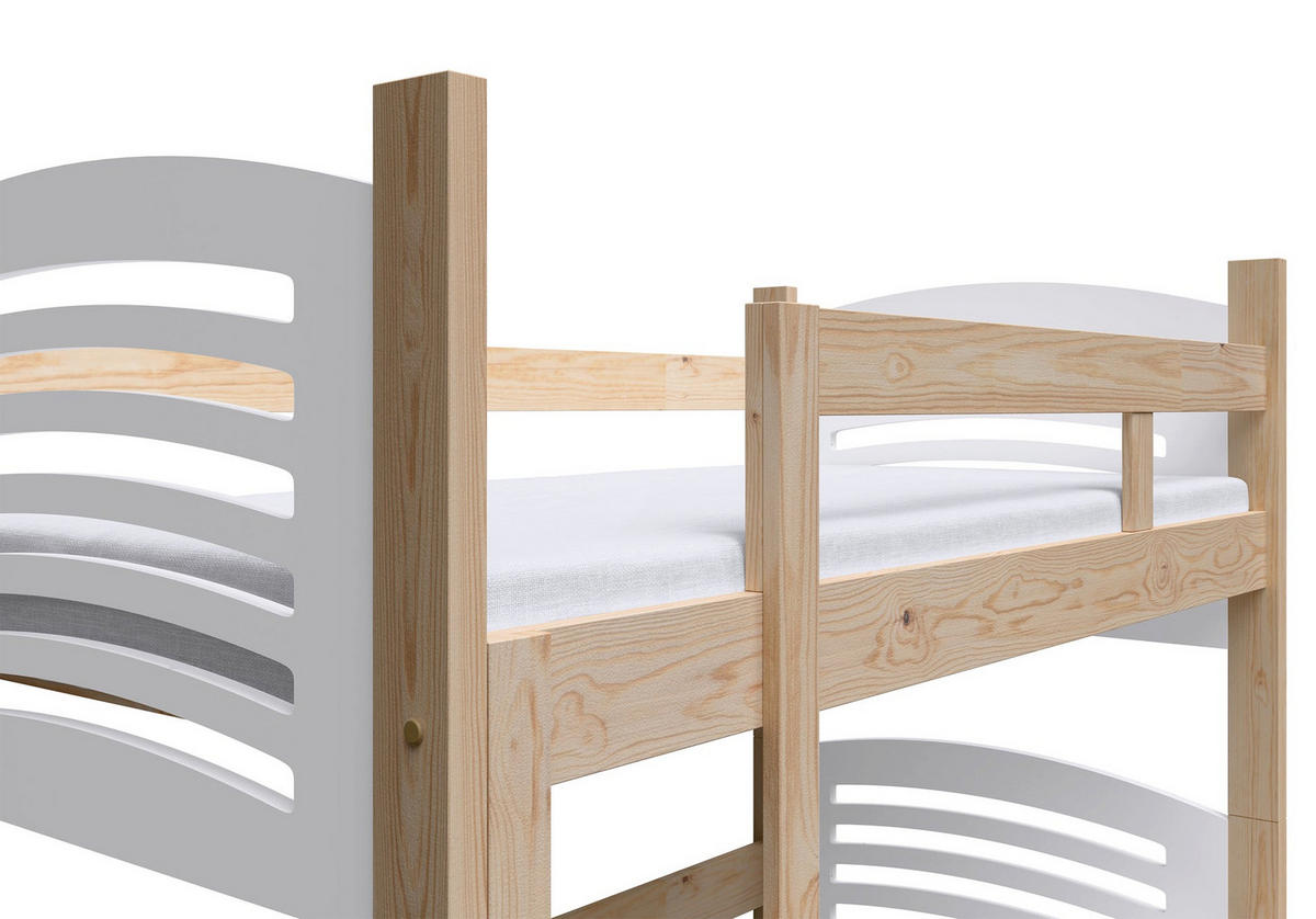 PATROVÁ postel pro 3 osoby Cami, 75x180 cm - béžová, dřevo (75/180cm) - Selsey