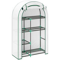 GEWÄCHSHAUS, 100L x 45B x 160H cm - Weiß, Kunststoff/Metall (45/160/100cm) - Outsunny