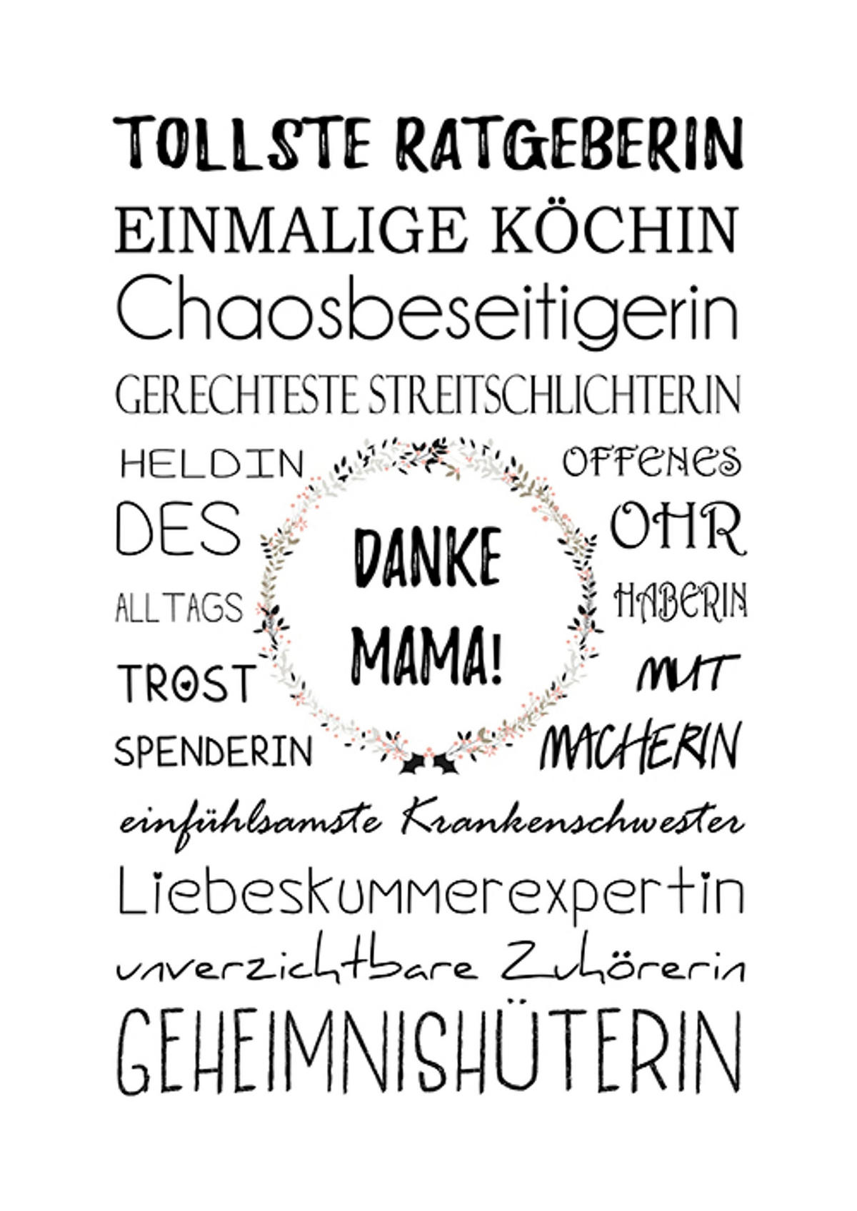 POSTER DIN A4 21x29,7 cm Geschenk Spruch Mama - Weiß, Papier (21/29.7/2cm) - artissimo