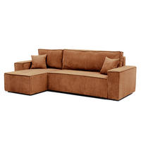 ECKSOFA Paris mit Schlaffunktion Cord - Braun/Honig, Textil (244/155cm) - Idohome
