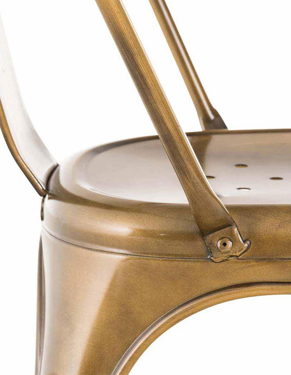 BESUCHERSTUHL 4er Set Metall gold - Goldfarben, Metall (44/89/48cm) - CLP