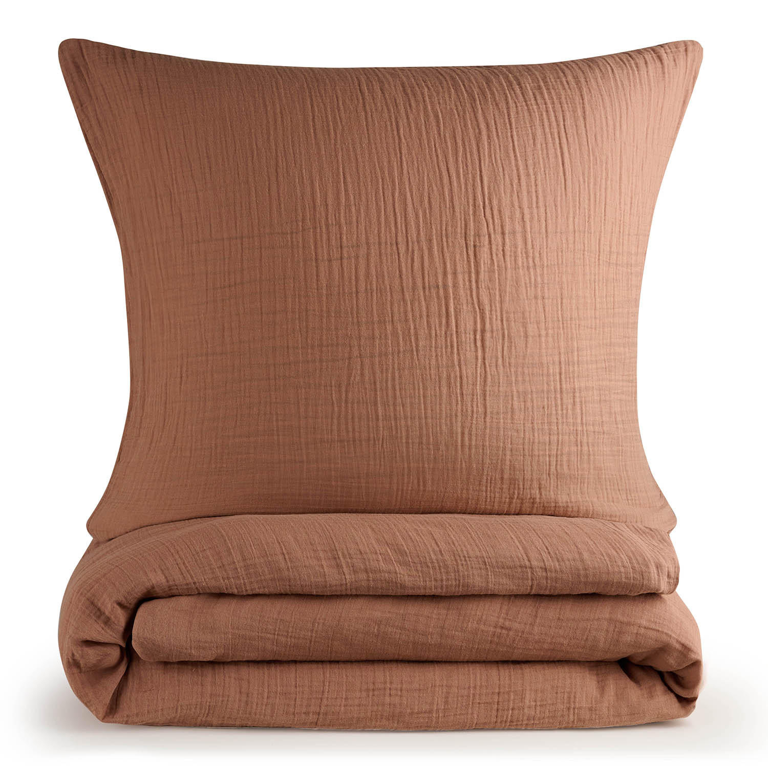 BETTWÄSCHE Musselin, 100% Baumwolle, 155/220 cm & 80/80 cm, Kupferfarben - Kupferfarben, Textil (155/220cm) - Blumtal