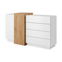 SIDEBOARD TRES 160/94/45 cm mit 4 Schubladen und 2 Türen Weiß - Orange/Weiß, Holzwerkstoff (160/94/45cm) - MASSENO