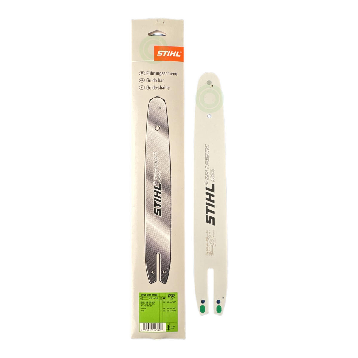 FÜHRUNGSSCHIENE Rollomatic E Mini 35cm / 14" - 3/8"P - 1,1 mm 30050033909 - Grau, Metall (50/10/1cm) - Stihl