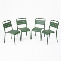 STUHL Bergame Grün 4er-Set - Grün, Metall (59/79/43cm) - Concept Usine