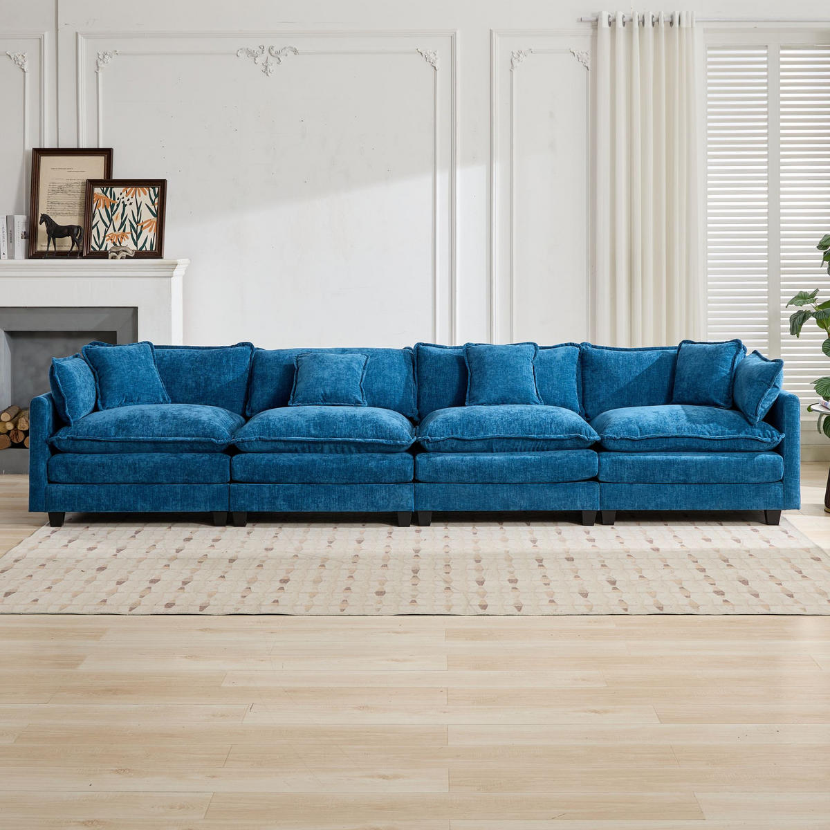 4-SITZER-SOFA DE-33976 modular Blau - Blau, Holzwerkstoff (380/84/75cm) - ComfortXL