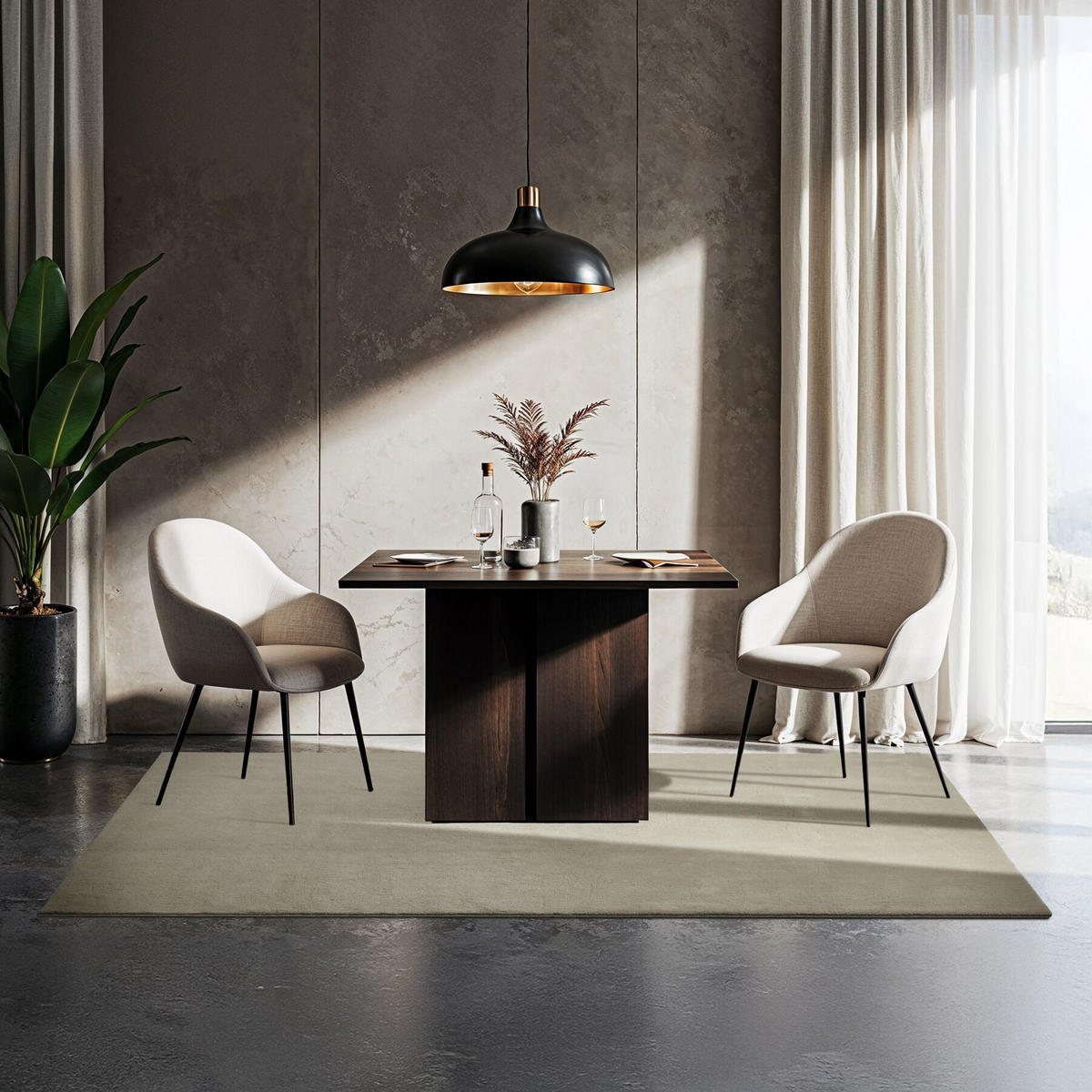 KURZFLORTEPPICH Soft Zone, rutschfeste Unterseite, Sand - Sandfarben, Textil (170/120cm) - tectake